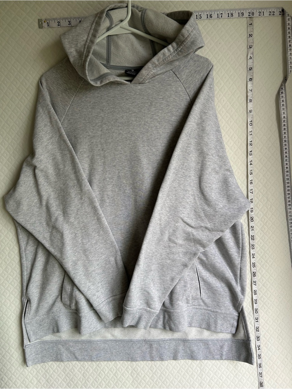 Minimalist Nike Light Gray Pullover Hoodie Swoosh Logo Classic Sweater Size 1X